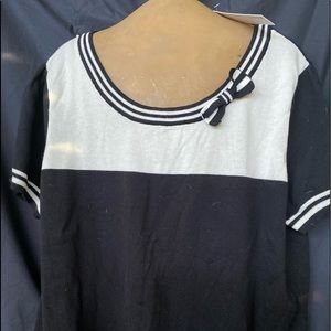 Black with White short sleeved Sweater